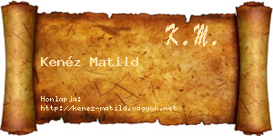 Kenéz Matild névjegykártya
